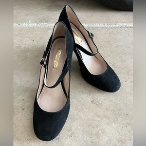 Louise Et Cie Mary Jane Heels Suede Black 5.5cm Preppy Old Money Style